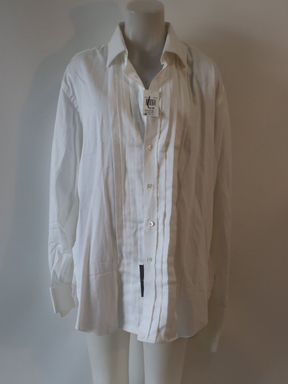 NWT Mens Alfred Dunhill White (Item- 67) Pleated Bib Tuxedo Dress Shirt 16.5R